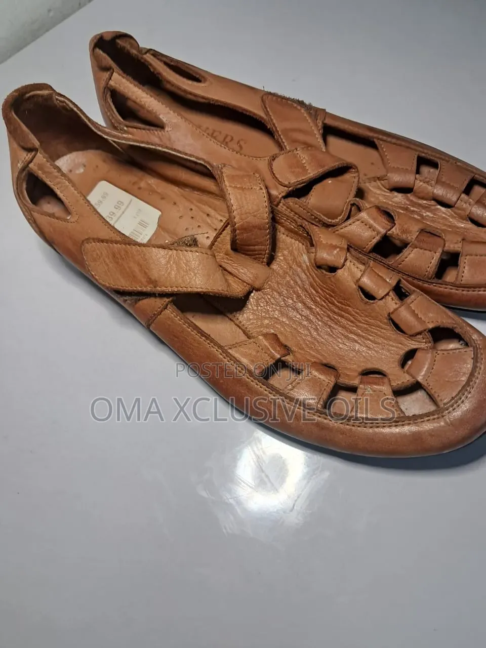 100% Leather Sandals Size 38