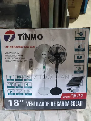18" Solar Rechargeable Standing Fan