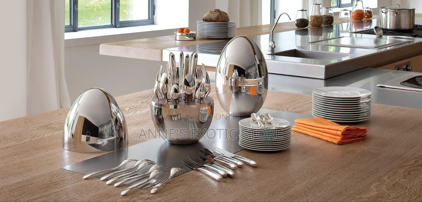 24-piece Egg Shape Stainless Steel Cutlery Set With Storage Case