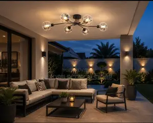 Sputnik 6-Globe Smoky Chandelier