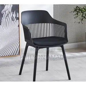 Nordic Luxe Plastic Dining Chair With Wooden Legs – Modern Durable