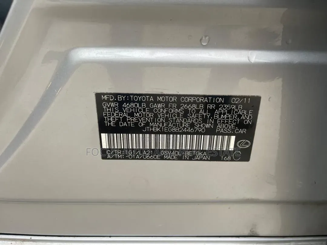 Lexus ES 350 2011 Silver