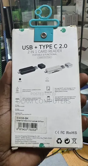 Coteci Usb + Type-C 2.0 2-in-1 Card Reader
