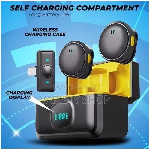 Wireless Mic Magnetic Button Lavalier Microphone With Digital Display