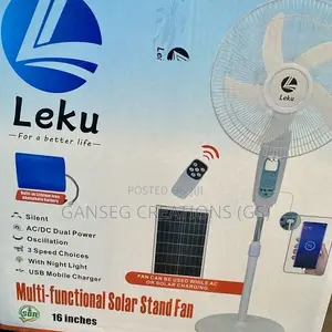 Leku 16"Multi-Functional Solar Fan With Lithium Iron Phosphate Battery