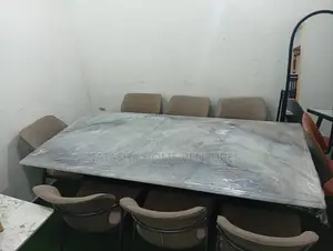 Seater Rectangular Sintered Stone Dining Table With Upholstered Chairs