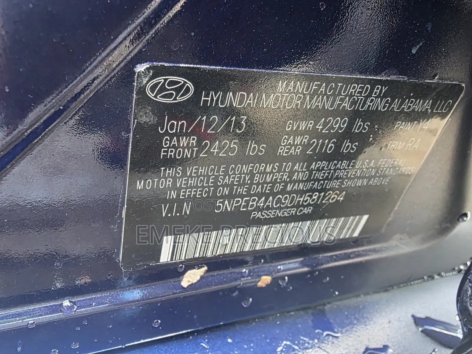 Hyundai Sonata 2013 Blue