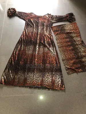 Brown Gold Black Velvet Dress