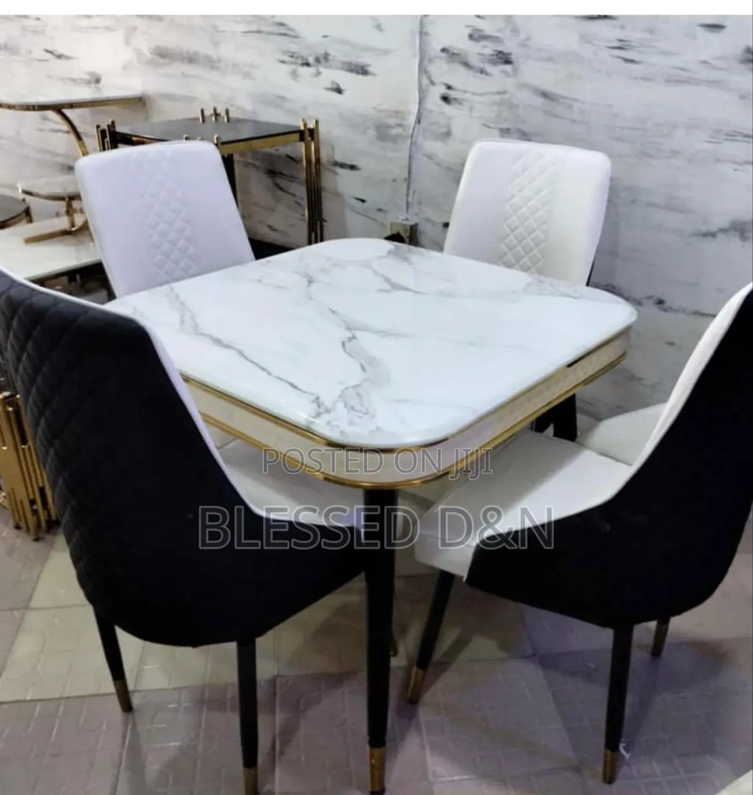 Complete Set Imported Foreign Marble Dining Table