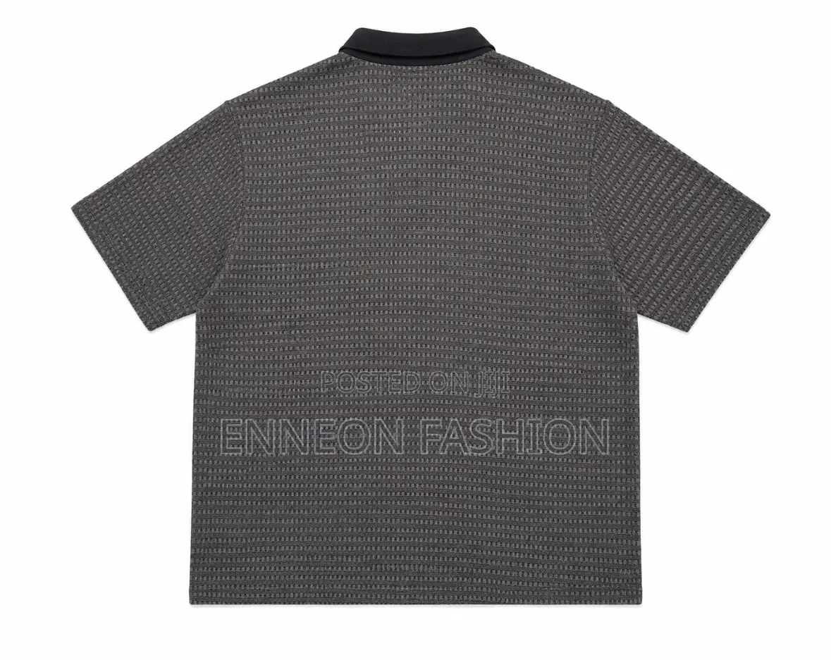 Dark Grey Textured Polo Shirt