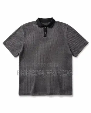 Dark Grey Textured Polo Shirt