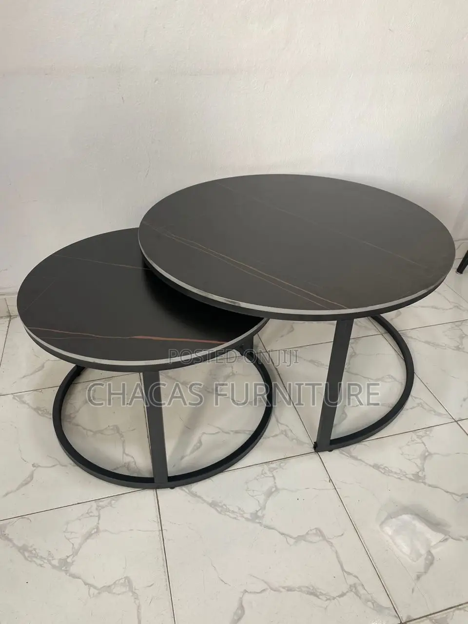 Premium Modern 2-Tier Nesting Coffee Table – Sleek Black