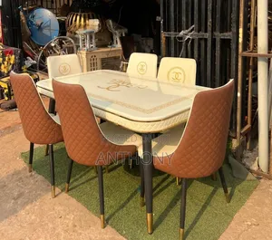 6 Seater Marble Top Dining Table