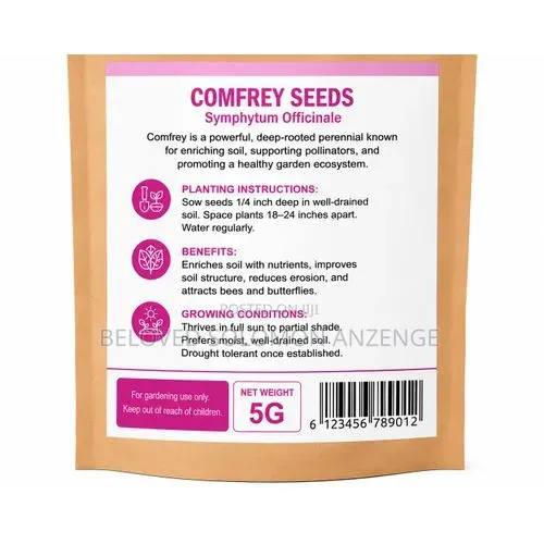 High-Germination Comfrey Seeds - Medicinal Herb Natural Fertilizer