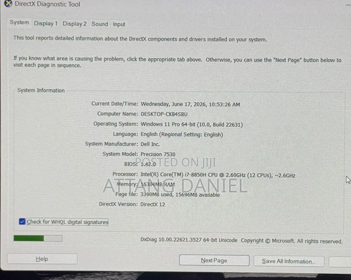 Laptop Dell Precision 7530 16GB Intel Core i7 SSD 512GB