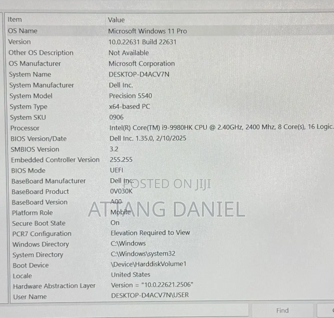 Laptop Dell Precision 5540 16GB Intel Core i9 SSD 512GB