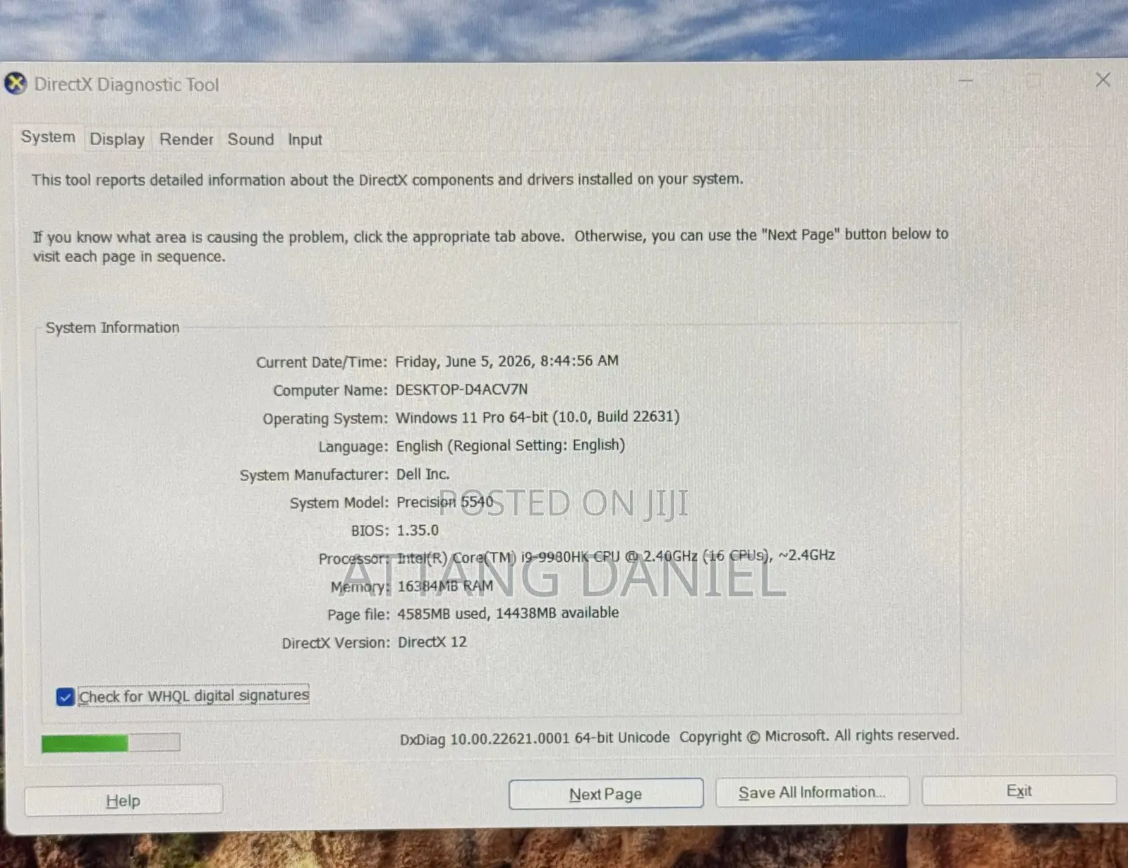 Laptop Dell Precision 5540 16GB Intel Core i9 SSD 512GB