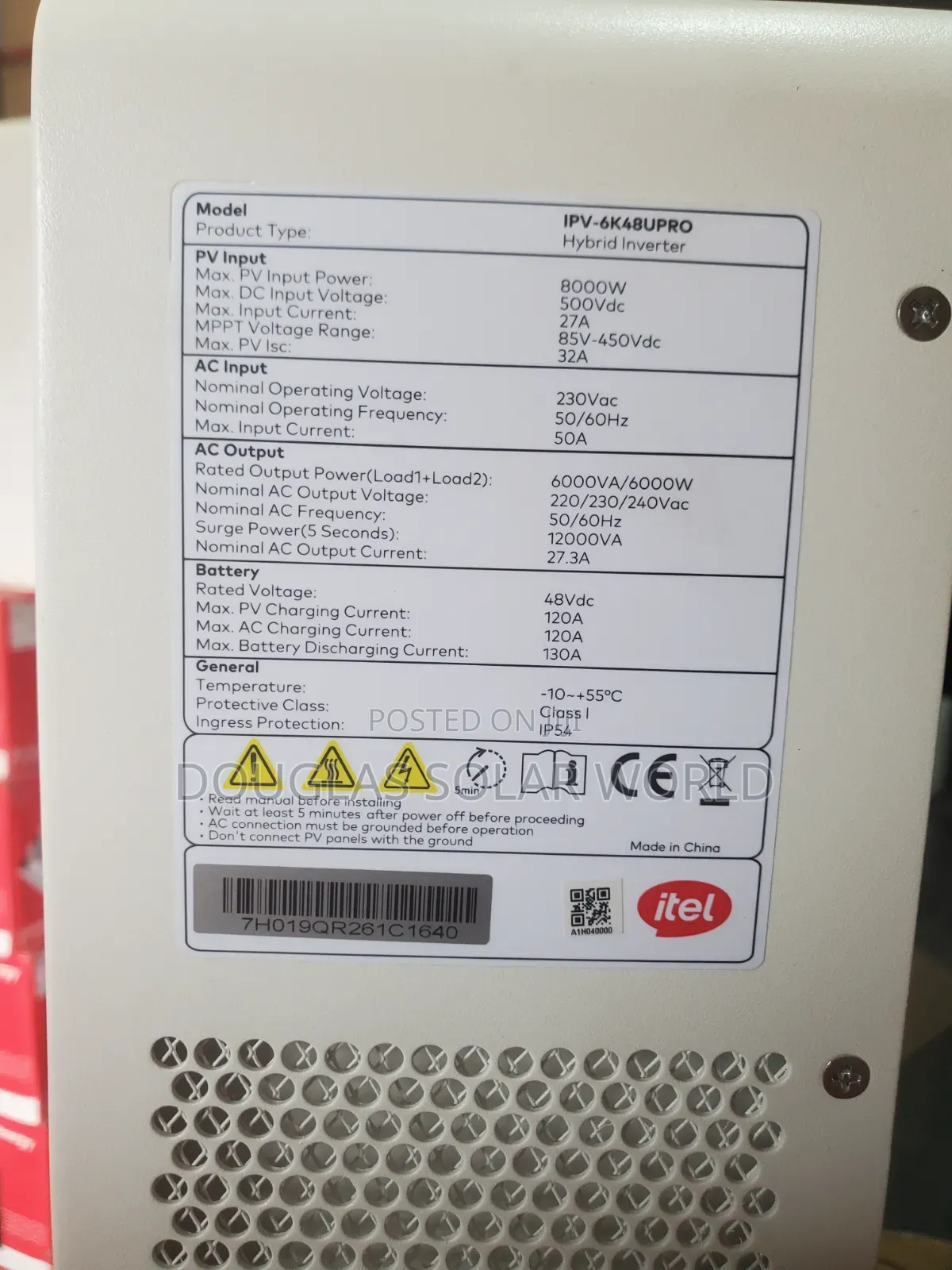 Itel 6kva 48v Hybrid Inverter