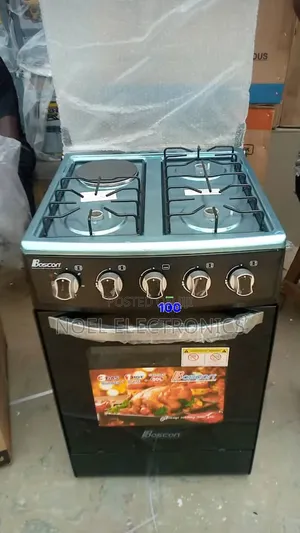 Boscon 3 Gas 1 Electric Hot Plate Free Standing Cooker With Oven