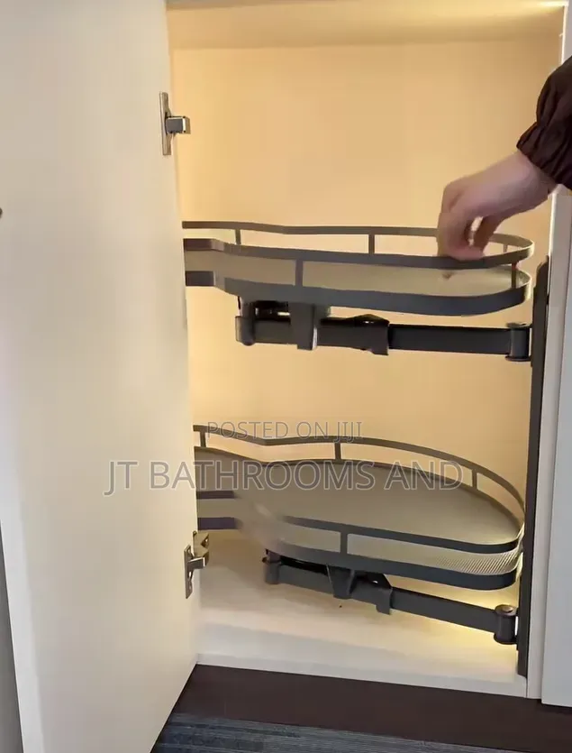 Unity Kitchen Magic Corner With Sliding, Multi-tiered Shelving