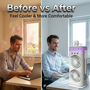 Drumstone 3 Spray Standing Oscillation Misting Fan.