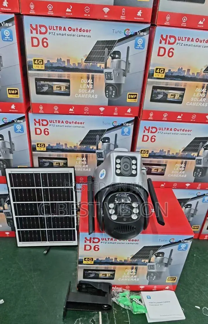 Generic V380 Pro 4g Solar CCTV Camera Features Dual Lenses
