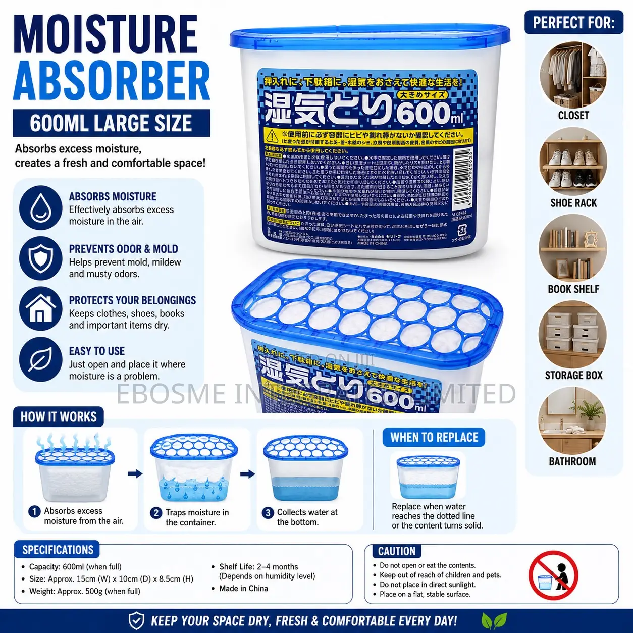 Moisture Absorber/Mold Prevention 600ml