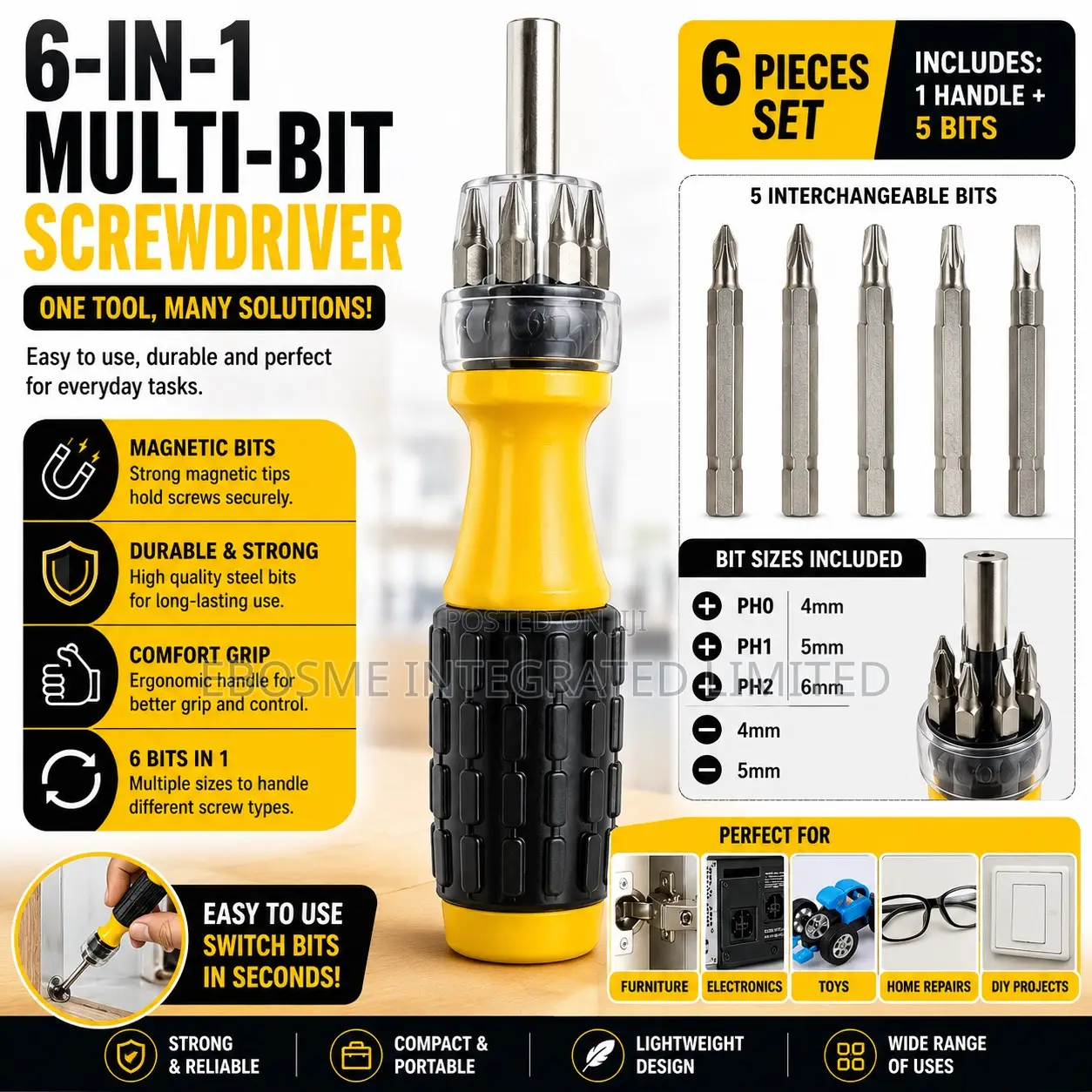 6in1 Multi-Bit Screwdriver