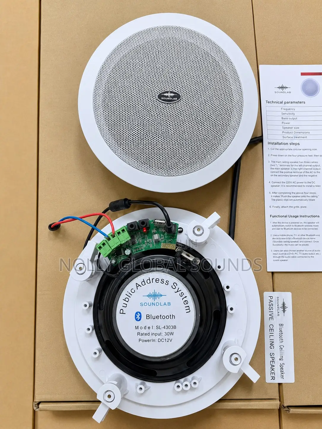 Soundlab 30watts Bluetooth Ceiling Speaker (2in1)