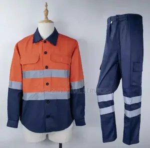 Orange And Navy Blue Work Shirt