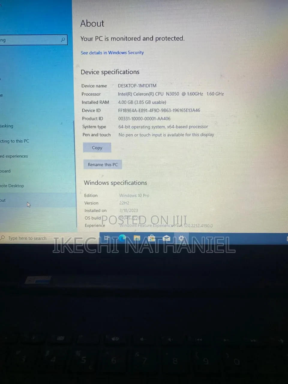 Laptop HP 15 4GB Intel Celeron HDD 500GB