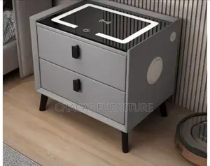 Premium Smart Nightstand With Bluetooth Speaker – Sleek Grey