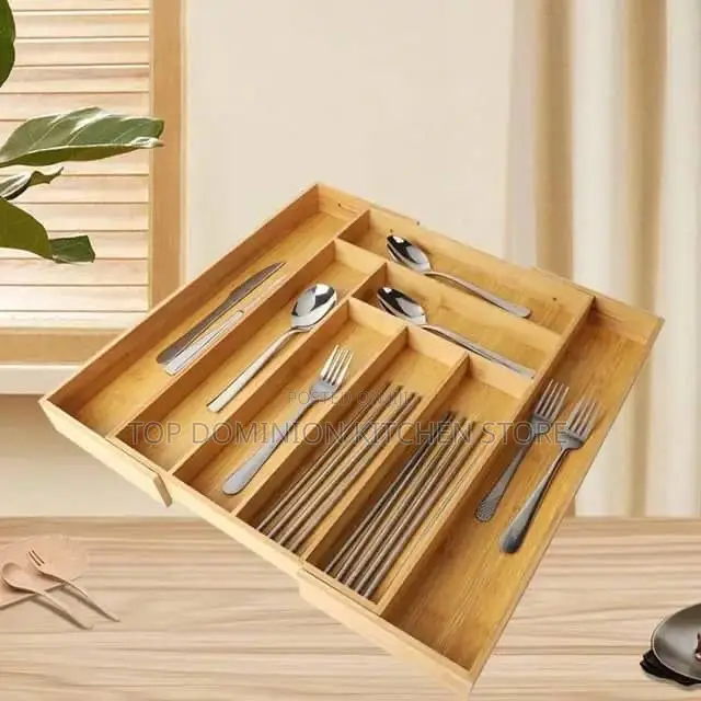 Wooden Expandable Cutlery Divider Storage Tray