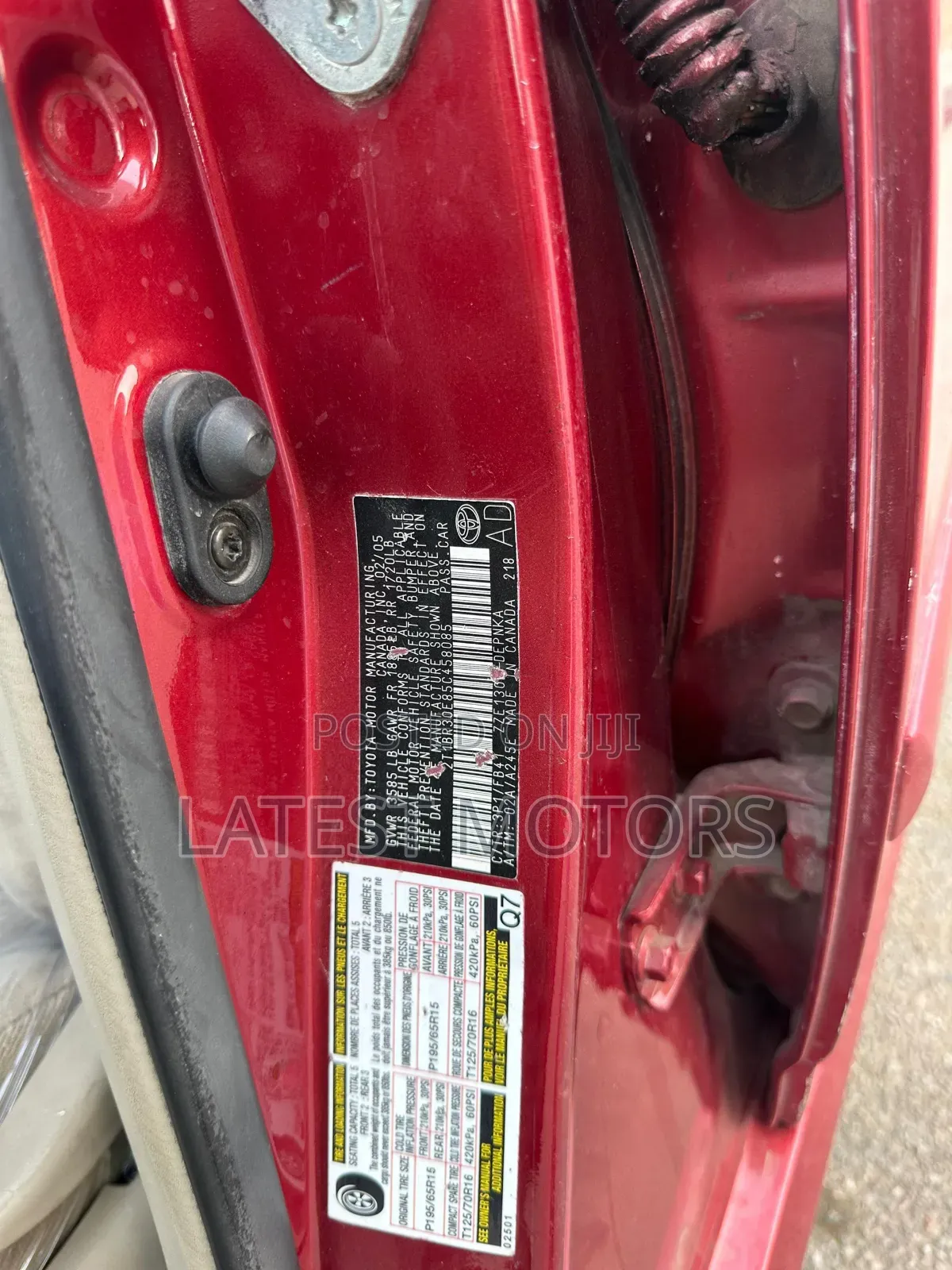 Toyota Corolla 2005 Red