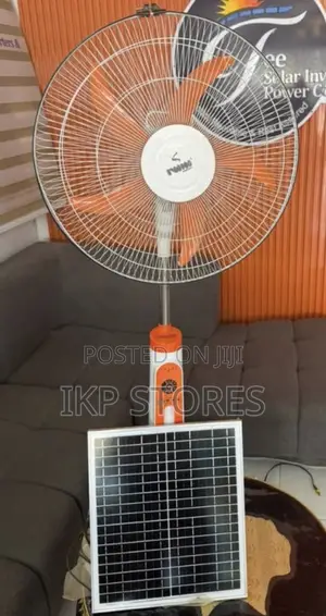 Iwin 18” Rechargeable Solar Fan With Led Light – Powerful Standing Fan
