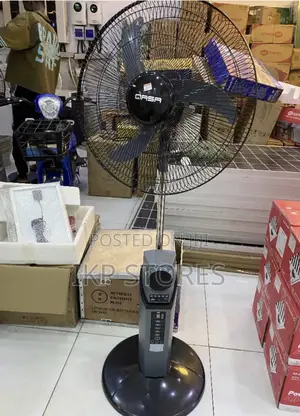 Qasa Jazz 18” Rechargeable Solar Fan With Built-in Speaker.