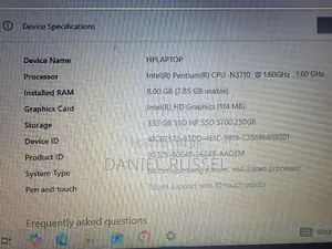Laptop HP 8GB Intel Pentium HDD 250GB