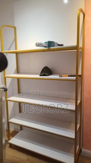 Golden Metal Shelve Rack