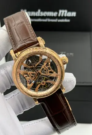 Handsome Man Quality Luxury Men Genuine Leather Wristwatch