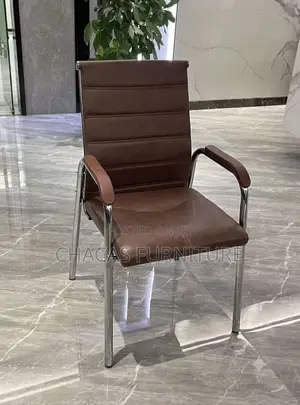 Premium Ribbed Leather Office Visitor Chairs