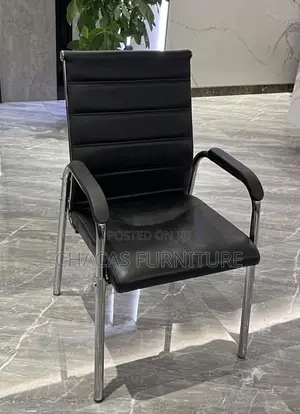 Premium Ribbed Leather Office Visitor Chairs