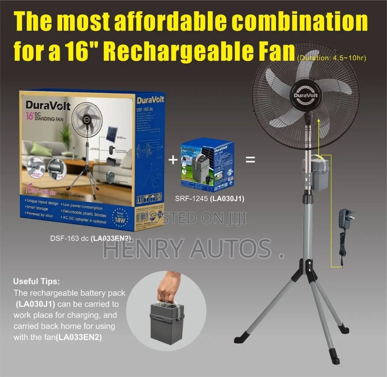 Solar and Rechargeable Fan