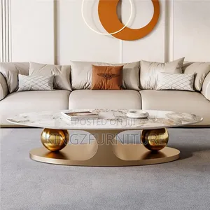 Elegant Living Room Marble Top Coffee Table