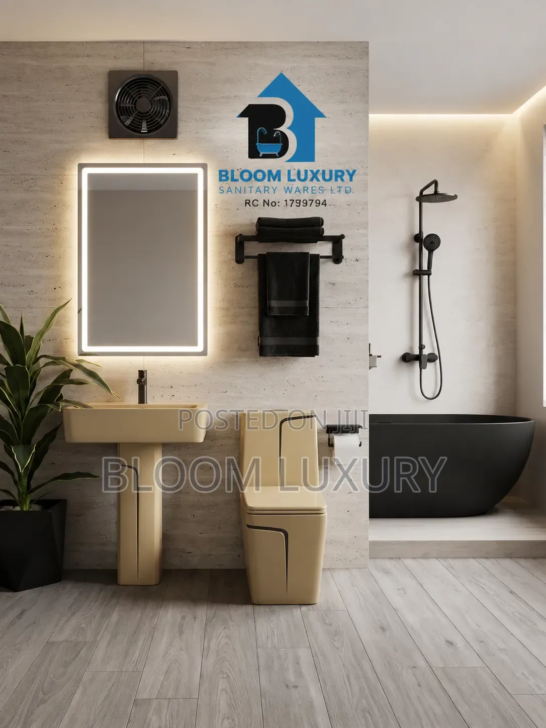 Executive Cream Water Closet With Wall Hung Basin