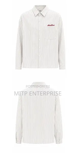 About Blank Stripped Long Sleeve Shirts for Men