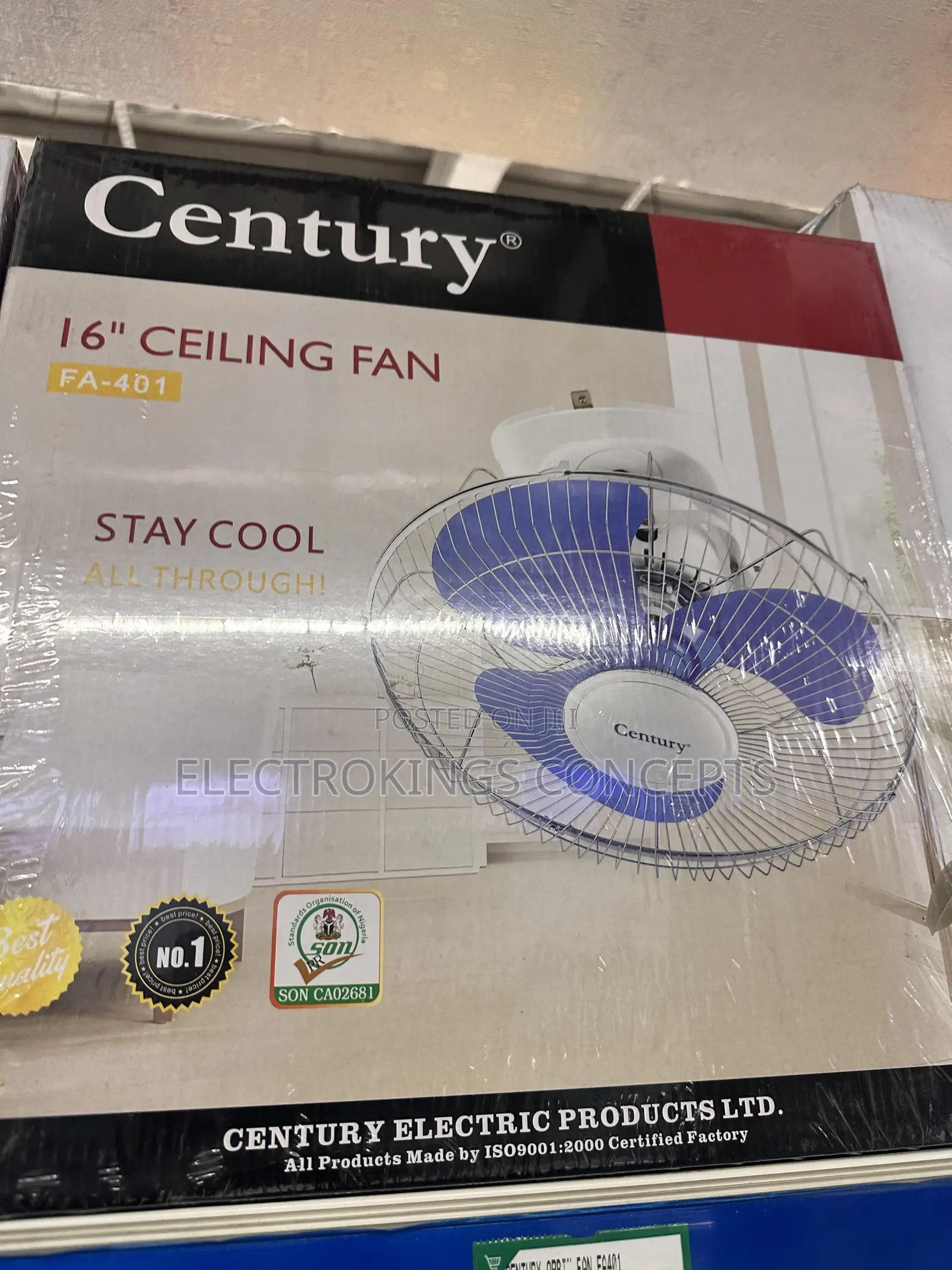 Century Fa-401 16-Inch Orbit Ceiling Fan With Automatic Oscillation