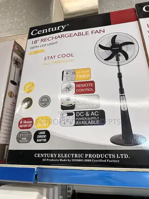 Century 18" Rechargeable Standing Fan With Remote Control FRC-45-D