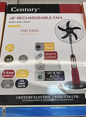 Century 18-Inch Ac/Dc Rechargeable Standing Fan | FRC-45