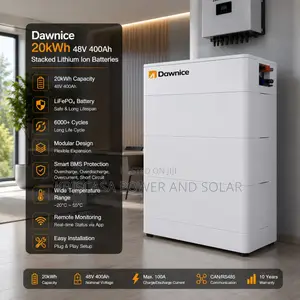 Dawnice 20kwh 48v 400ah Stacked Lithium Ion Batteries