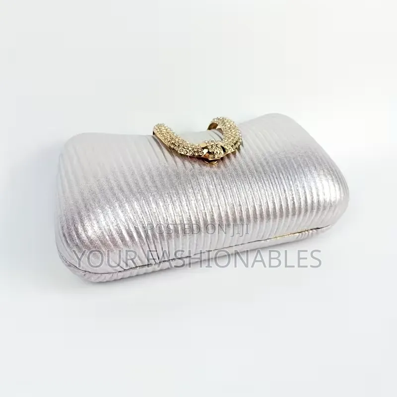 Elegant Pink With Gold Clasp Clutch Purse